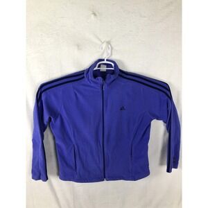 Adidas Jacket Womens XL Purple Climawarm Full Zip Fleece 3-Stripes‎ Zip Pockets